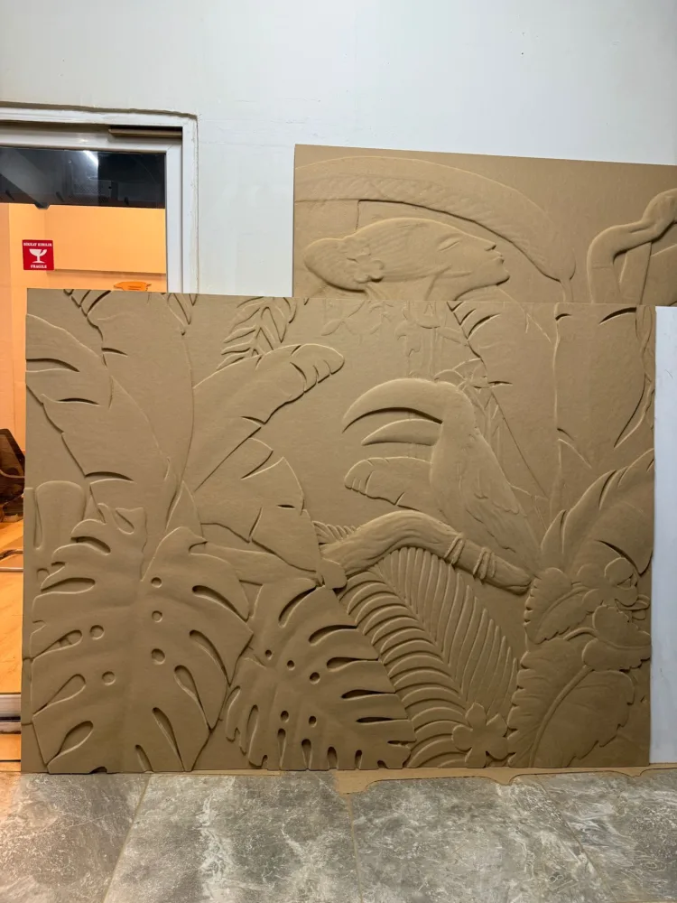 Bitkisel desenli rölyef panel