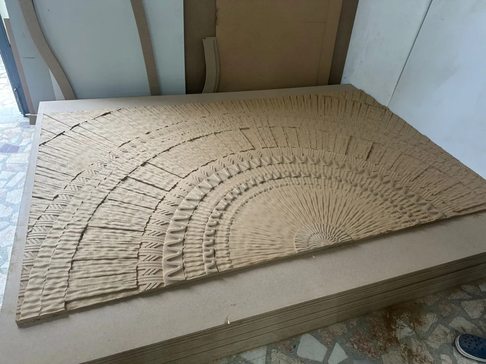 Yarım daire desenli kabartma panel